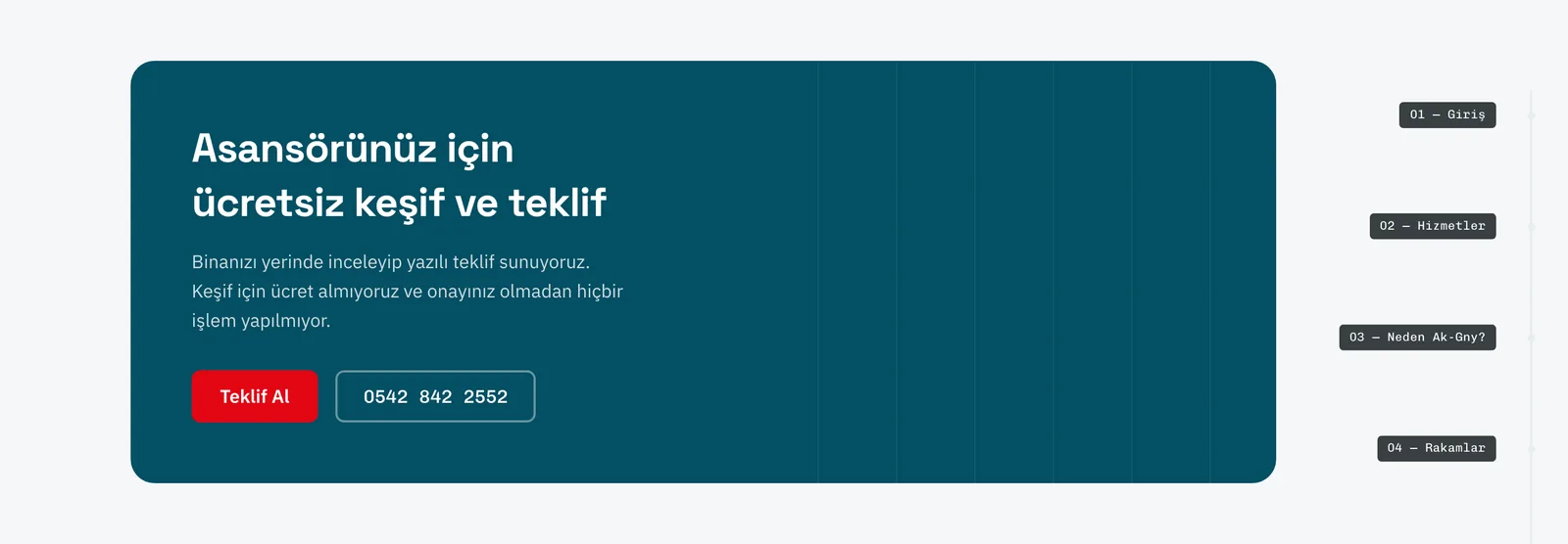 Ücretsiz keşif ve teklif