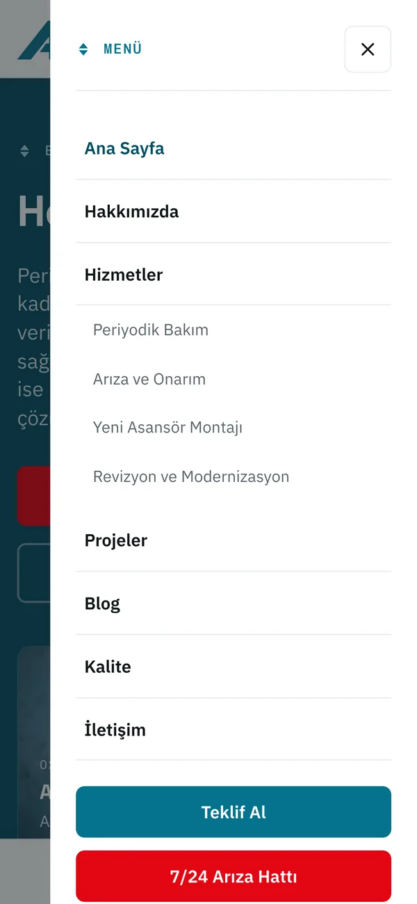 Mobil menü